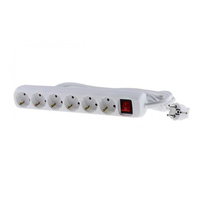 Schuko StikdSe Med 6 Udtag  M/Jord, M. Afbryder 3,0m