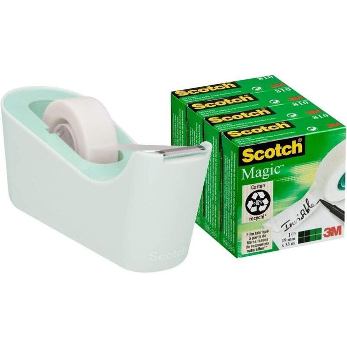 Scotch C18 Pack De Dispensador De Cinta Adhesiva + 4 Cintas Adhesivas Scotch Magic - Para Cintas De Hasta 19mm X 33m -