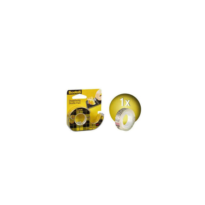 Scotch Cinta Adhesiva A Doble Cara 12mmx6,3m C/Dispensador
