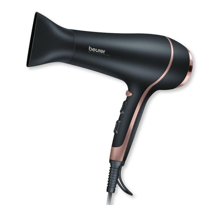 Secador De Pelo Beurer 2200w 3 Niveles De Calor 2 Velocidades Posición Aire Frío Negro Hc-30