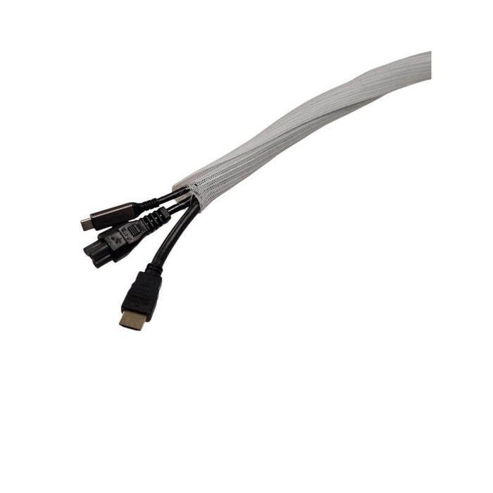 Selvlukkende FletstrMpe  30mm, 50m Hvid,, Kabelsok,