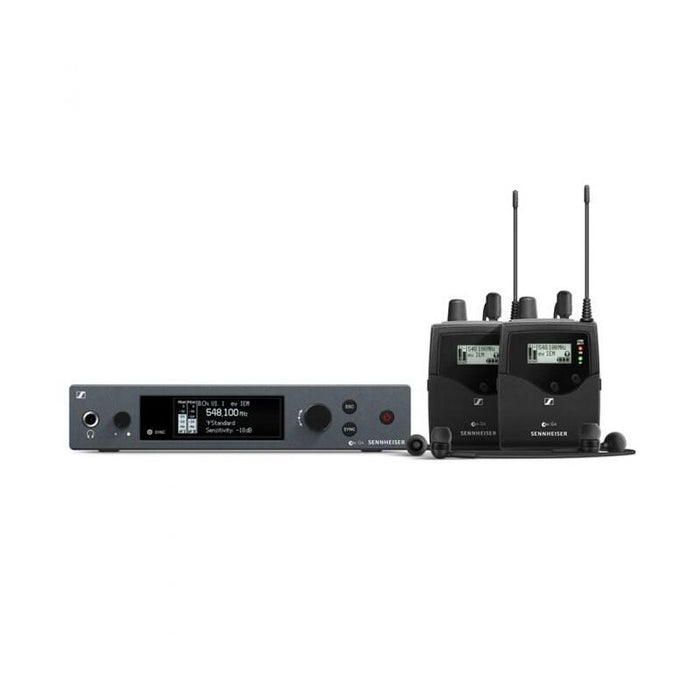 Sennheiser Ew Iem G4-Twin-A - Conjunto De Retroalimentación De Audio Con Dos Receptores (Escucha Escénica) 516-558 Mhz