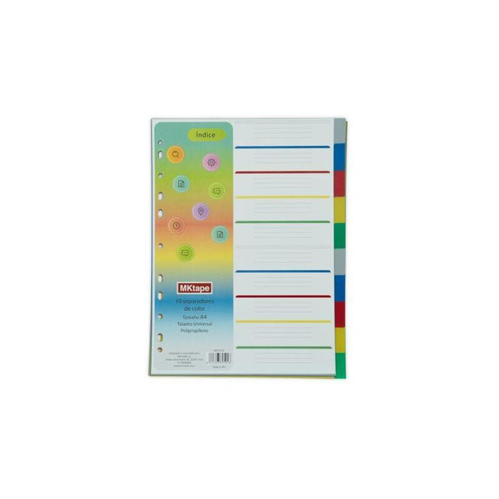 Separadores De Colores Mktape Mkt20750 - A4 · Taladro Universal