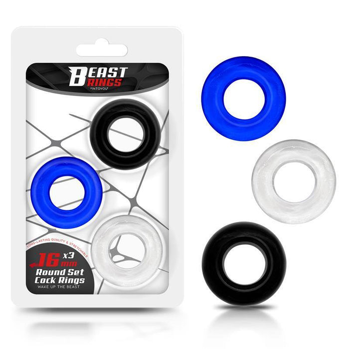 Set 3 Anillos Para El Pene 3 Colores 1.6 Cm