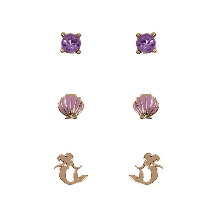 Set 3 Pares De Pendientes La Sirenita Disney