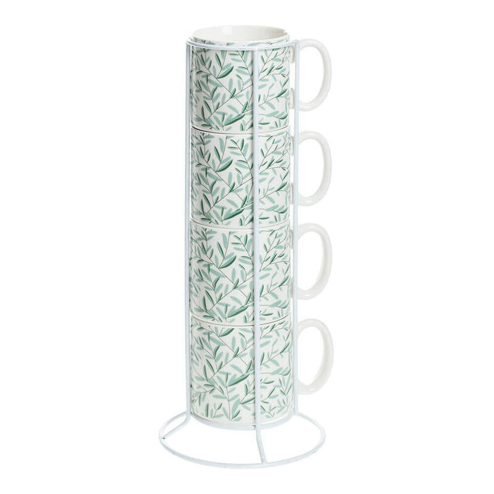 Set 4 Tazas Modelo "Mug On Rack" Colores Surtidos