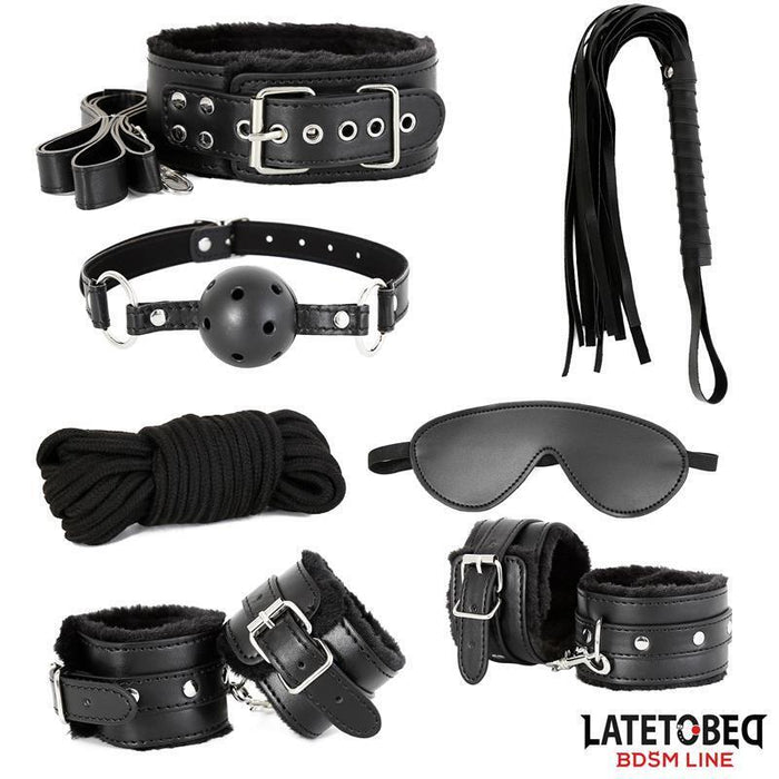 Set De 7 Piezas De Bondage Negro