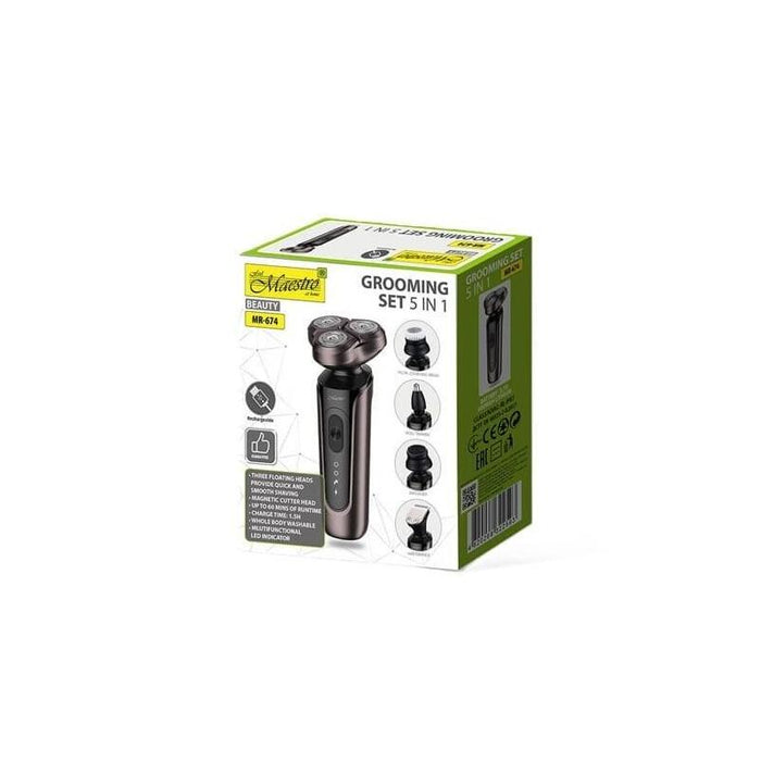 Set De Afeitado Maestro Usb 5 En 1 Mr-674