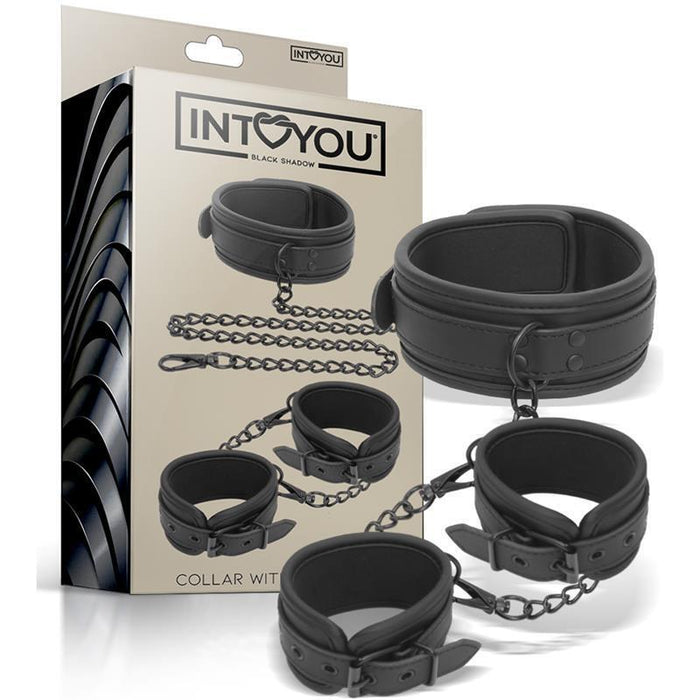 Set De Collar Y Esposas Para Muñecas Cuero Vegano