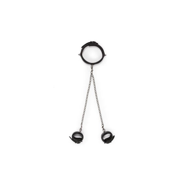 Set Ligaduras Collar Y Esposas Para Tobillos Negro