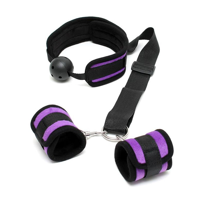 Set Mordaza Y Esposas Purpura