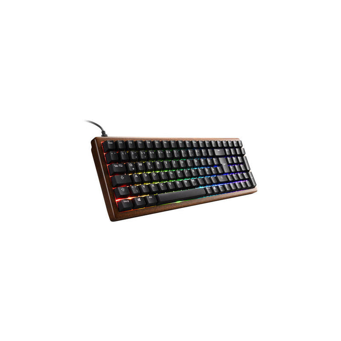 Sharkoon Skiller Sgk50 S2 Wood Pbt, Teclado Gaming Madera/Negro, Distribución Uk, Gateron G Pro 3.0 Amarillo 4044951042661