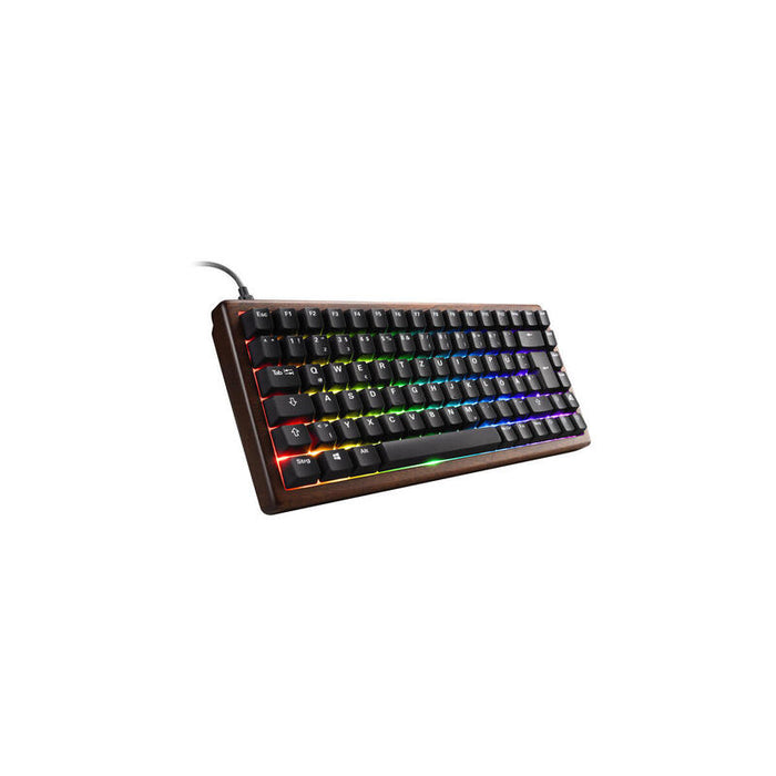 Sharkoon Skiller Sgk50 S3 Wood Pbt, Teclado Gaming Madera/Negro, Distribución Es, Gateron G Pro 3.0 Amarillo 4044951042715