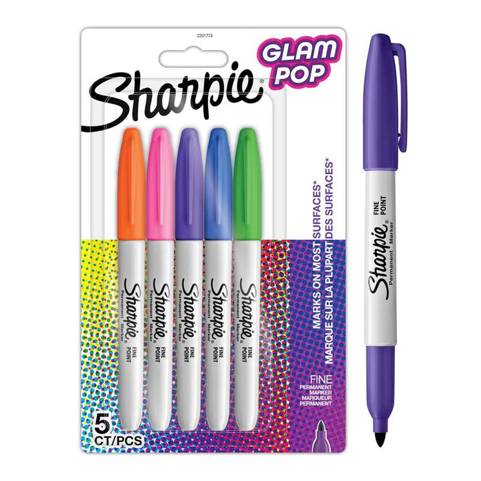 Sharpie Fein Permanent Marker Punta Redonda Surtido 5er Caja Plegable