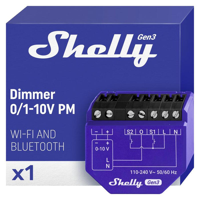 Shelly Relé "Dimmer" Empotrado 0-10v O 1-10v Pm Gen3