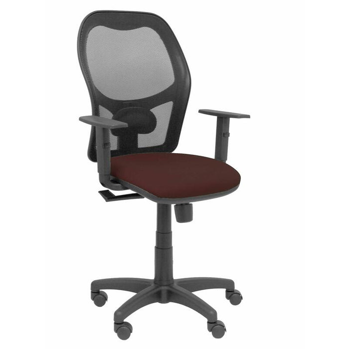 Silla Alocen Malla Negra Asiento Bali Marron Oscur