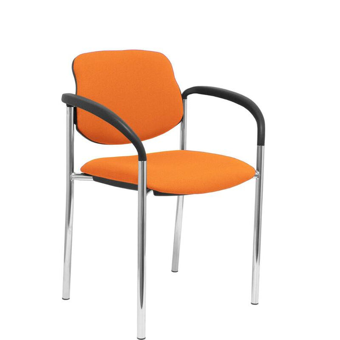 Silla Fija Villalgordo Bali Naranja Chasis Cromo