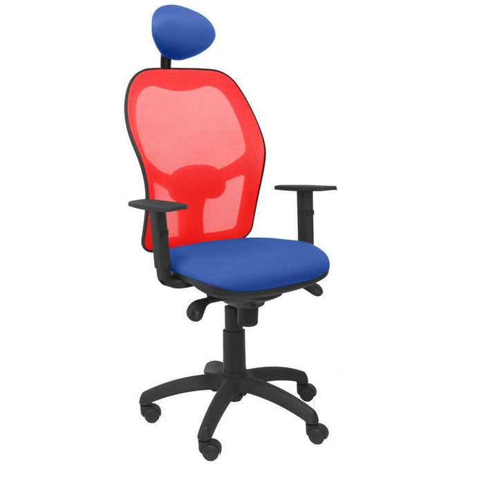 Silla Jorquera Malla Roja Asiento Bali Azul Con C