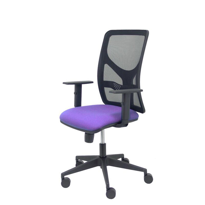 Silla Motilla Malla Negra Asiento Bali Lila Brazo