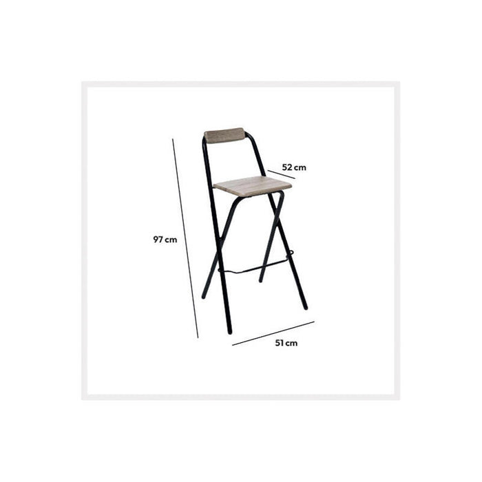 Silla Plegable De Cocina Negra 44x44x79,5cm