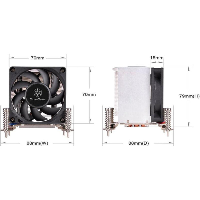 Silverstone Argon Cpu Cooler Sst-Ar10-115xs 70mm Pwm, Intel Sst-Ar10-115xs