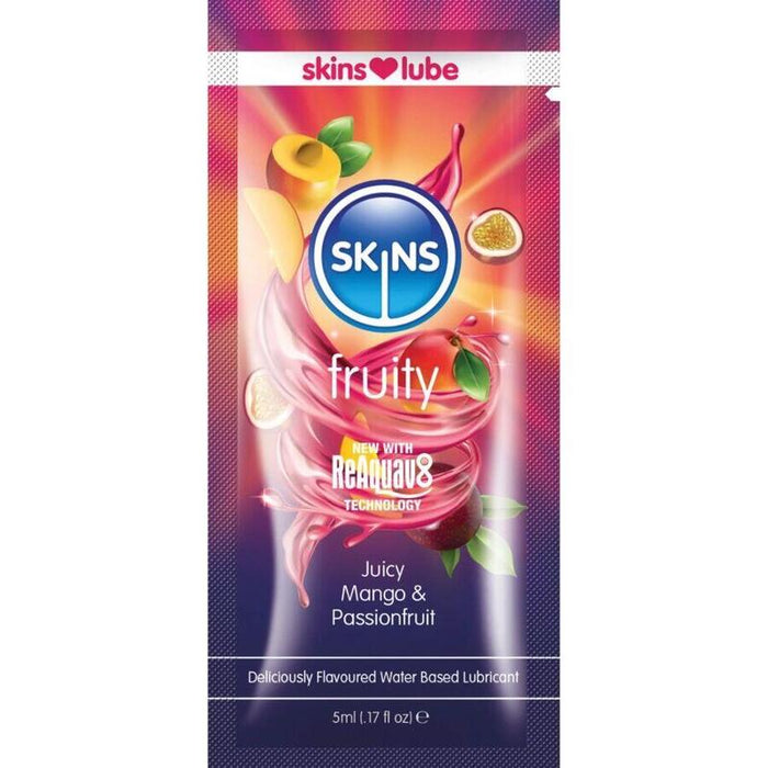 Skins - Fruity Lubricante Base De Agua Mango & Fruta Pasión Monodosis 5 Ml