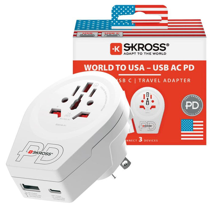 Skross Adaptador World To Europe + Usb Type C Slot