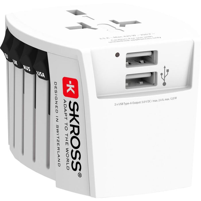 Skross Ländermacho Muv Usb (2xa) , Blanco