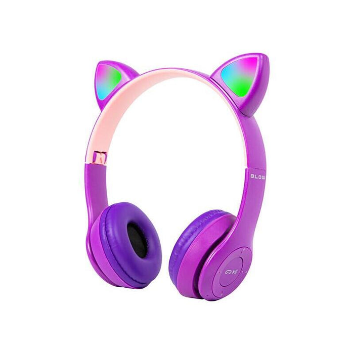 Sluchawki Bezprzewodowe Bluetooth 5.0 Led Dla Dzieci Fioletowe Uszy