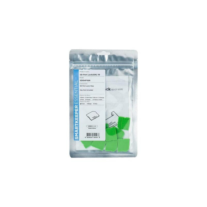 Smartkeeper Essential Micro Sd Port Lock (Msd04), Cerradura De Embutir Código De Color Verde, 10 Piezas Msd04p1gn