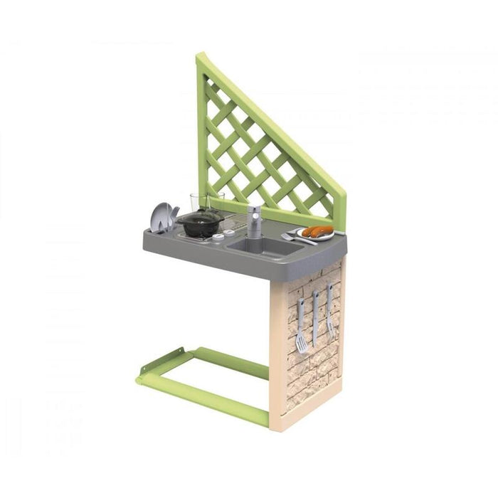 Smoby Life - Cocina De Verano - Compatible Con Varias Casas - Parrilla, Fregadero Con Grifo