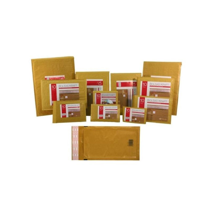 Sobre Pack De 10 Unidades Bismark Acolchada Kraft Nâº17 240x340mm - Recubrimiento Interno De Laminas De Burbuja De Aire