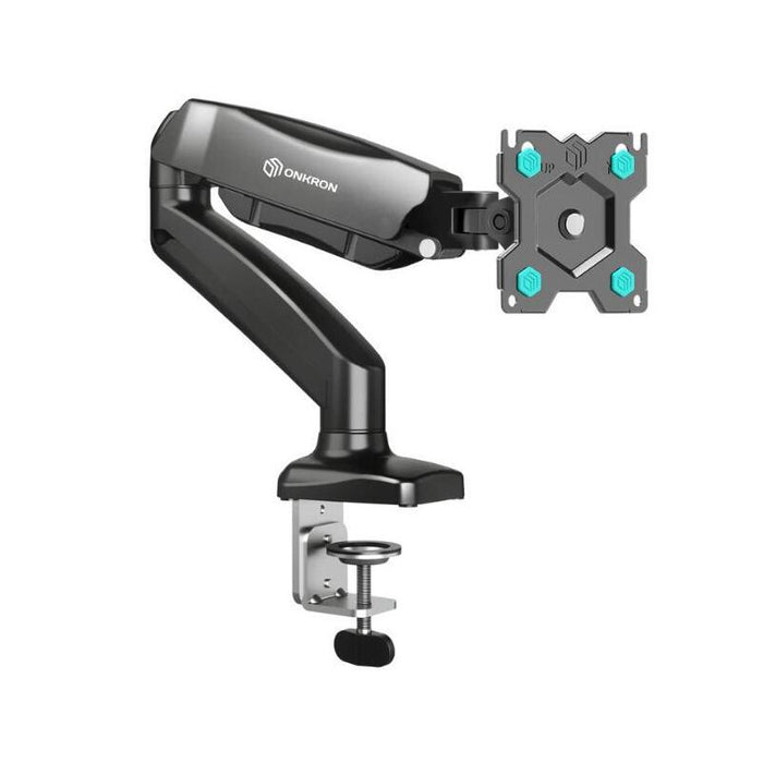 Soporte De Escritorio Onkron Giratorio E Inclinable Para Monitor De 13" A 32" Con Peso Máximo De 8 Kg, Con Base Giratoria, Negrog80
