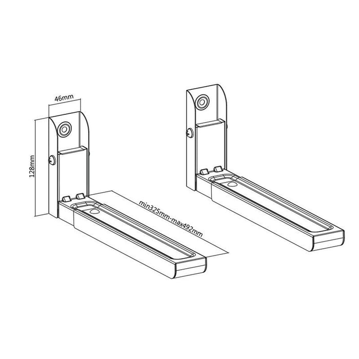 Soporte Universal Para Microondas Con Brazos Telescópicos Soporte De Pared Para Microondas Con Grill Hasta 30 Kg (Blanco)