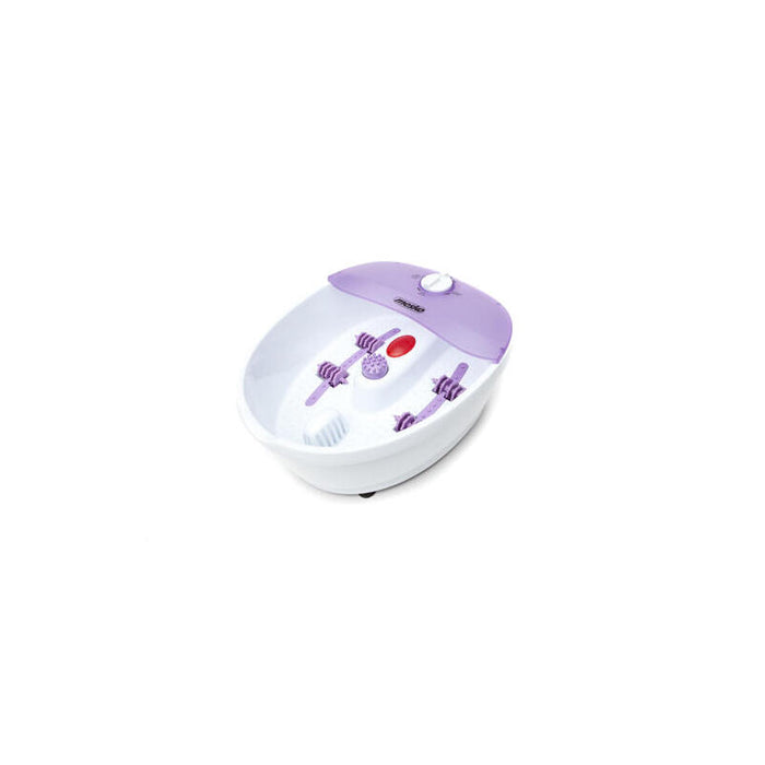 Spa Para Pies Mesko Ms2152 Hidromasaje Rodillo De Masaje Planta Calefactable Blanco Y Morado Medidas 36.3x21.5x41cm