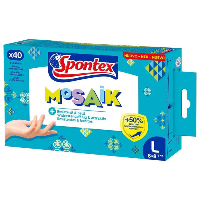 Spontex Einmalhandschuhe Mosaik 40er Pack Gr. 8