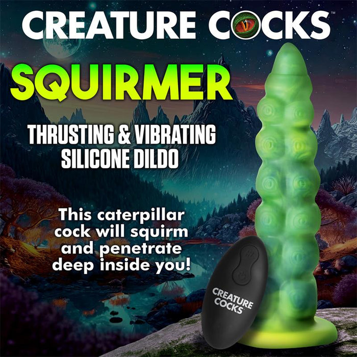 Squirmer Dildo Con Thrusting Y Vibración Control Remoto Silicona