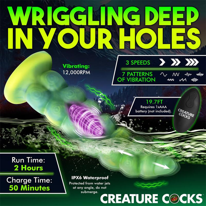 Squirmer Dildo Con Thrusting Y Vibración Control Remoto Silicona