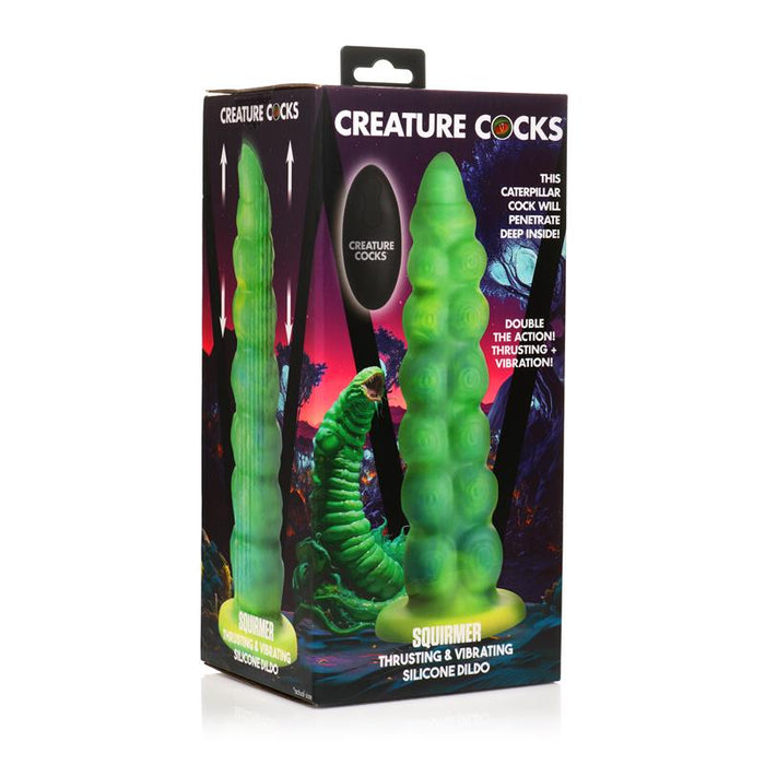 Squirmer Dildo Con Thrusting Y Vibración Control Remoto Silicona