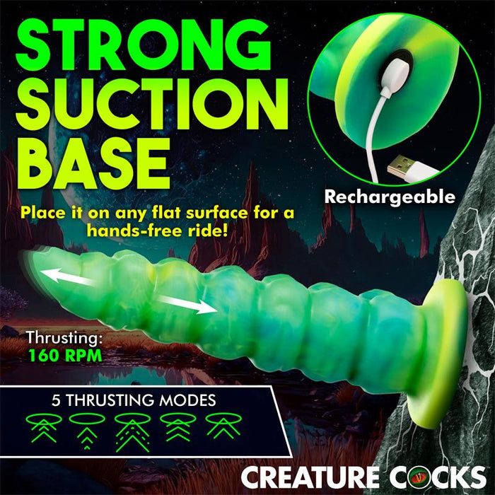 Squirmer Dildo Con Thrusting Y Vibración Control Remoto Silicona