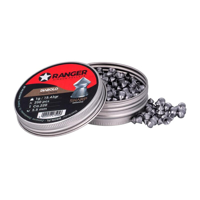Srut 5,5 Mm Ranger Diabolo Classic Sharp Grooved Szpic Molet. 250 Szt. 1,00 G