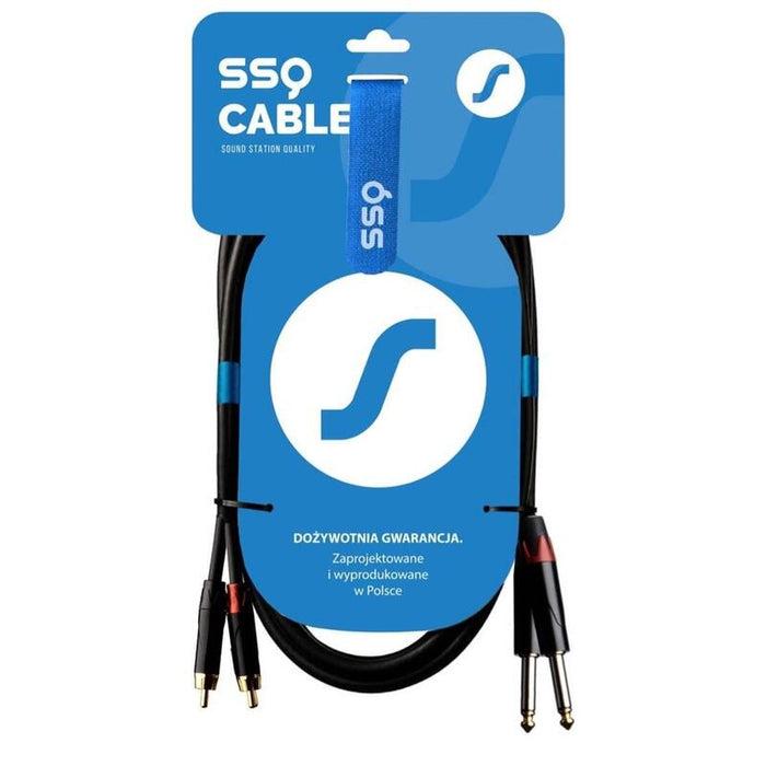 Ssq Rcajm1 Ss-1427 Cable 2x Rca - 2x Jack Mono 6,3 Mm 1 M Black