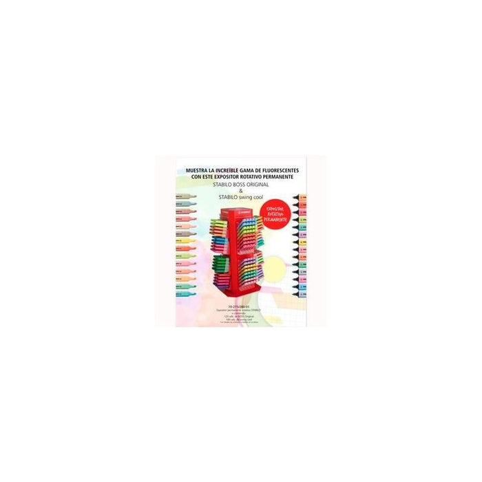 Stabilo Expositor Rotativo Permanente Marcadores Fluorescentes C/Surtidos 120 Ud Boss Original + 160 Ud Swing Cool