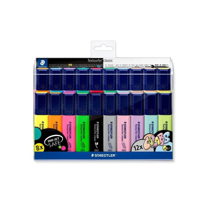 Staedtler Textsurfer Classic 364 Pack De 20 Marcadores Fluorescentes - Punta Biselada 1 - 5mm Aprox - Secado Rapido -