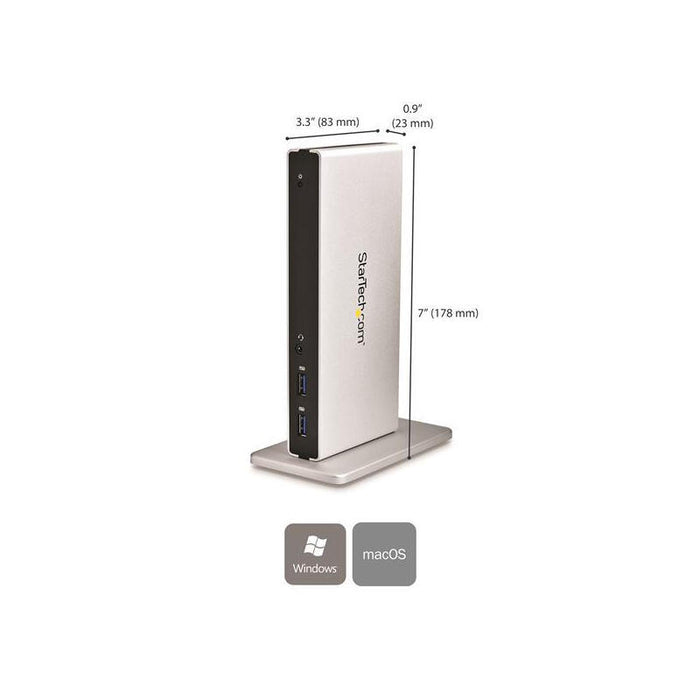 Startech Docking Station Usb 3.0 Para Dos Monitores Con Dvi Y Soporte Vertical
