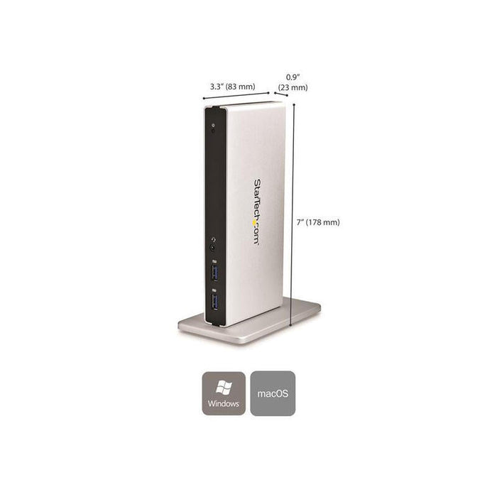 Startech Docking Station Usb 3.0 Para Dos Monitores Con Dvi Y Soporte Vertical