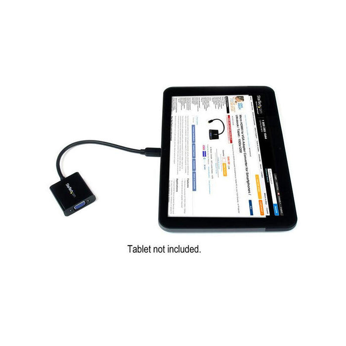 Startech.Com Adaptador Conversor De Vídeo Micro Hdmi® A Vga 1920x1200 Cable Convertidor Activo Hembra Vga Hd15 Macho Micro Hdmi Vídeo Conversor Hdmi Vga Negro