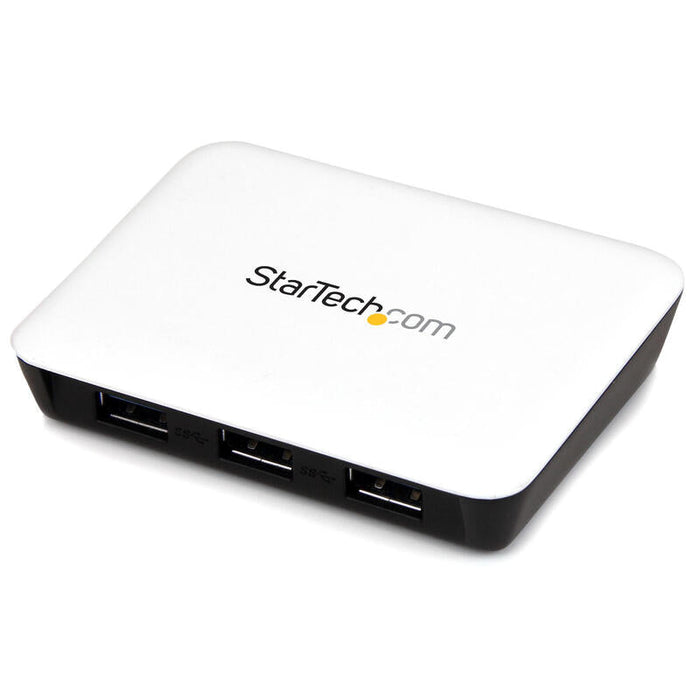 Startech.Com Adaptador De Red Nic Gigabit Ethernet Externo Usb 3.0 Con Hub Concentrador Ladron Superspeed 3 Puertos Con Corriente - Blanco,2 Años