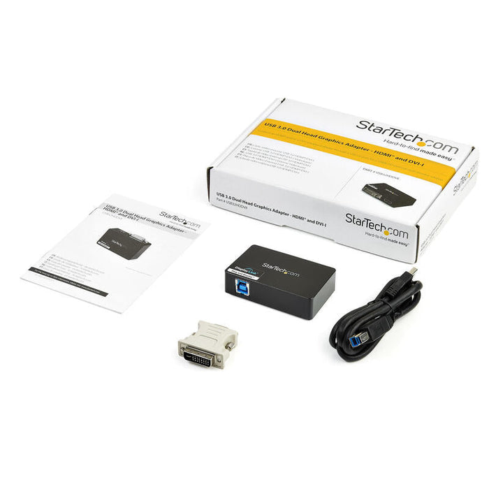 Startech.Com Adaptador De Vídeo Externo Usb 3.0 A Hdmi Y Dvi - Tarjeta Gráfica Externa Cable Dual Head - 2048x1152