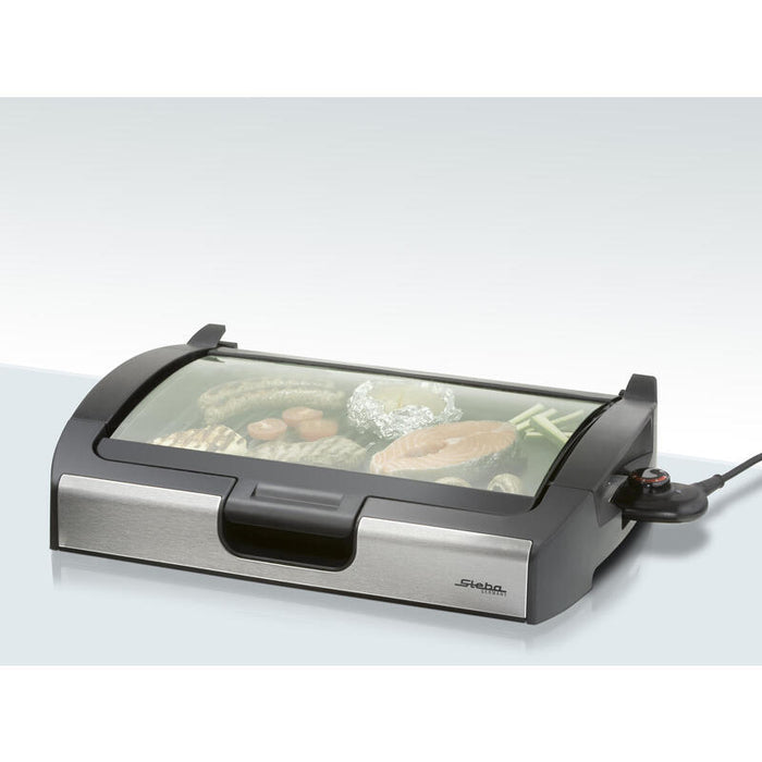Steba Bbq Tischgrill Vg 200  (Negro, 2.200 Watt, Mit Glasdeckel) 06-49-00